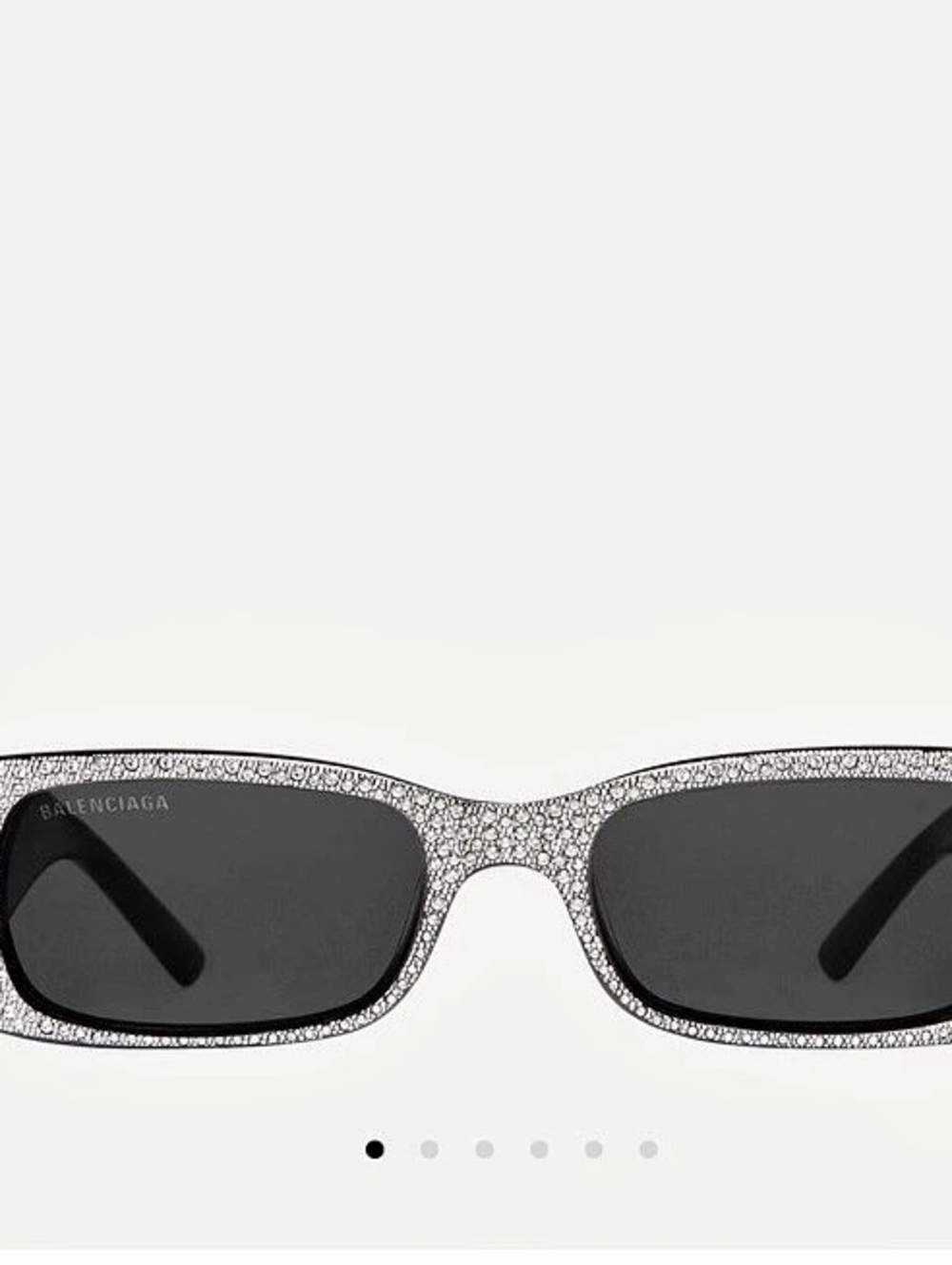$1600 New Balenciaga Dynasty Rectangle Rhinestone Sunglasses Crystal-Embellished